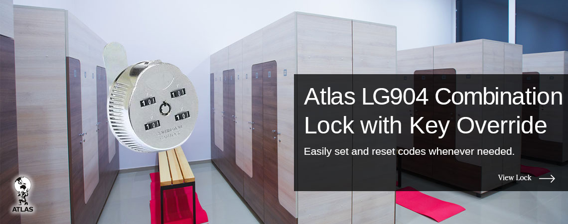 Atlas LG904 Combination cam lock with key override. Easily set and reset codes when needed